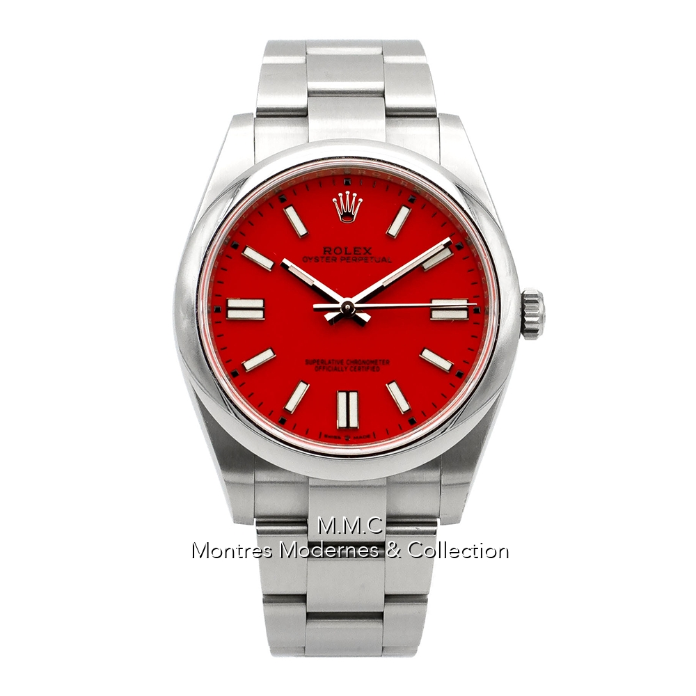 Rolex Oyster Perpetual 41mm ref.124300 Coral Red Dial - Image 1