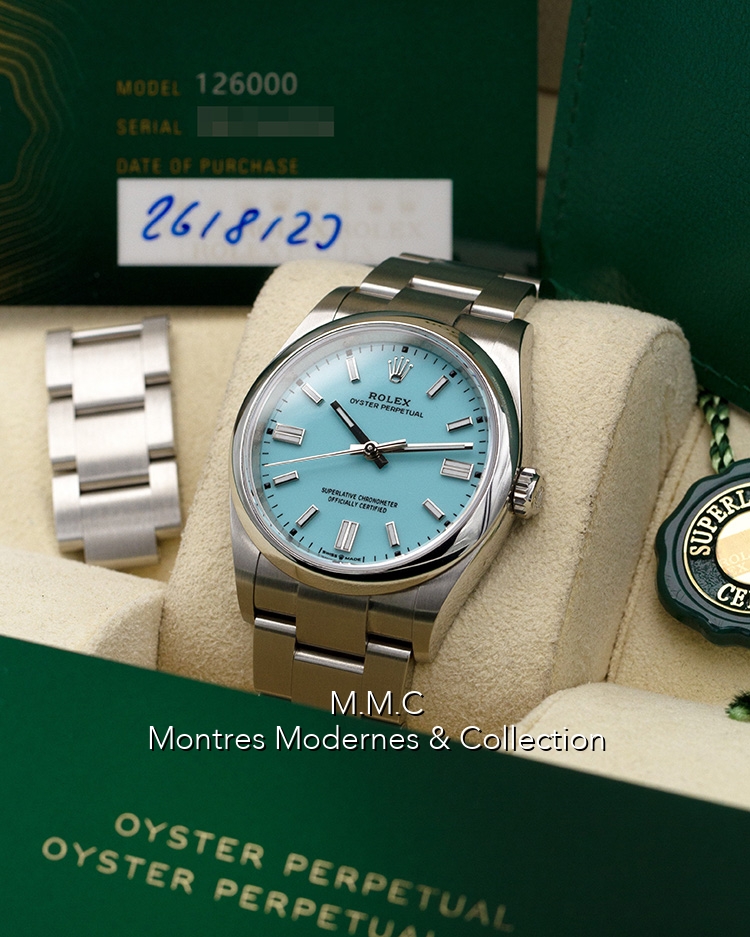 Rolex Oyster Perpetual Blue Tiffany Dial 36mm ref.126000 - Image 6